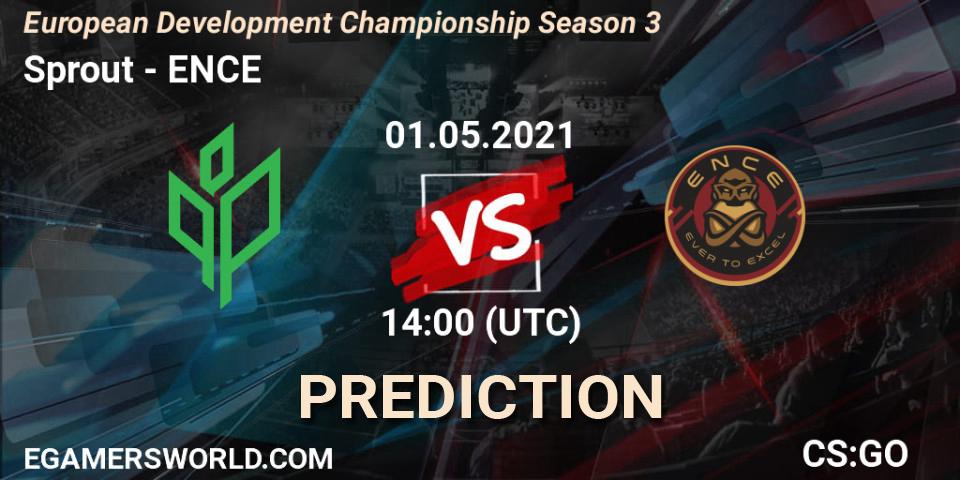 Pronósticos Sprout - ENCE. 01.05.2021 at 11:50. European Development Championship Season 3 - Counter-Strike (CS2)