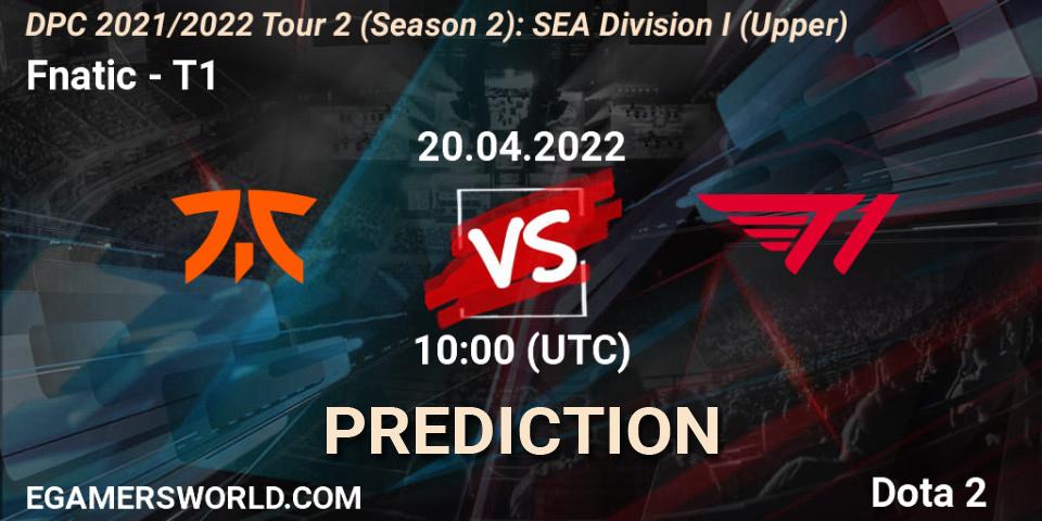 Pronósticos Fnatic - T1. 20.04.2022 at 10:26. DPC 2021/2022 Tour 2 (Season 2): SEA Division I (Upper) - Dota 2