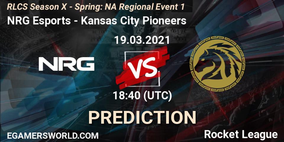 Pronósticos NRG Esports - Kansas City Pioneers. 19.03.2021 at 18:40. RLCS Season X - Spring: NA Regional Event 1 - Rocket League