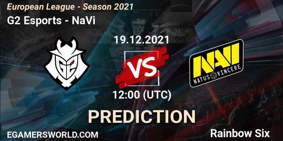Pronósticos G2 Esports - NaVi. 19.12.2021 at 12:00. European League - Season 2021 - Rainbow Six