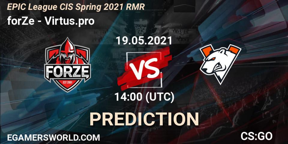 Pronósticos forZe - Virtus.pro. 19.05.21. EPIC League CIS Spring 2021 RMR - CS2 (CS:GO)