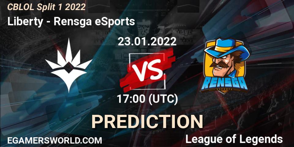 Pronósticos Liberty - Rensga eSports. 23.01.2022 at 17:00. CBLOL Split 1 2022 - LoL