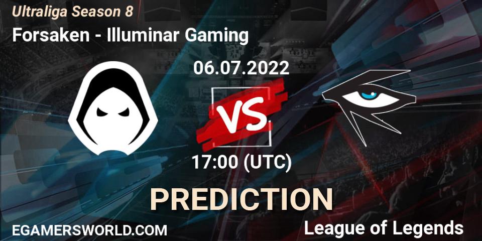 Pronósticos Forsaken - Illuminar Gaming. 06.07.2022 at 17:00. Ultraliga Season 8 - LoL