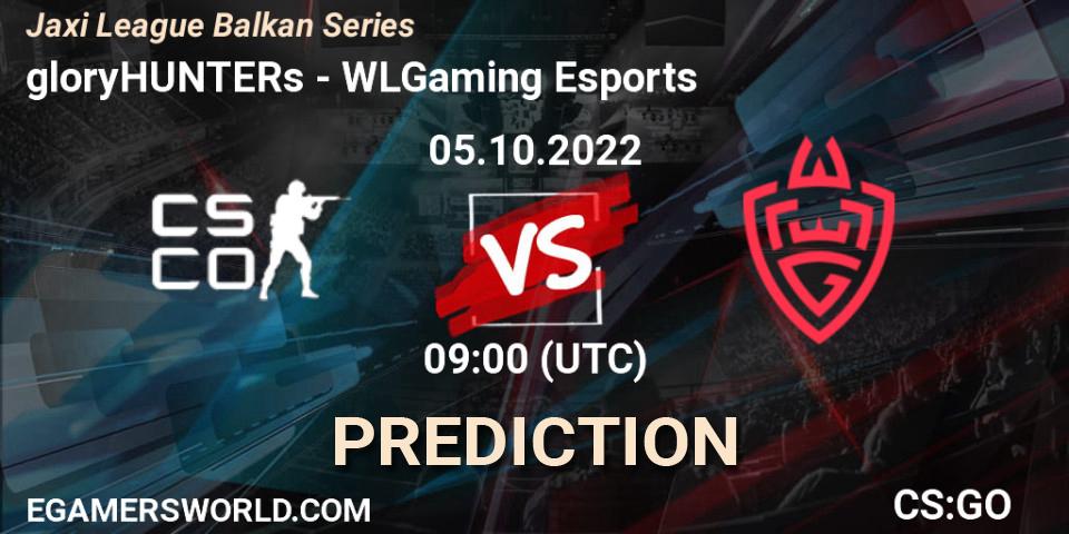 Pronósticos gloryHUNTERs - WLGaming Esports. 05.10.2022 at 09:00. Jaxi League Balkan Series - Counter-Strike (CS2)