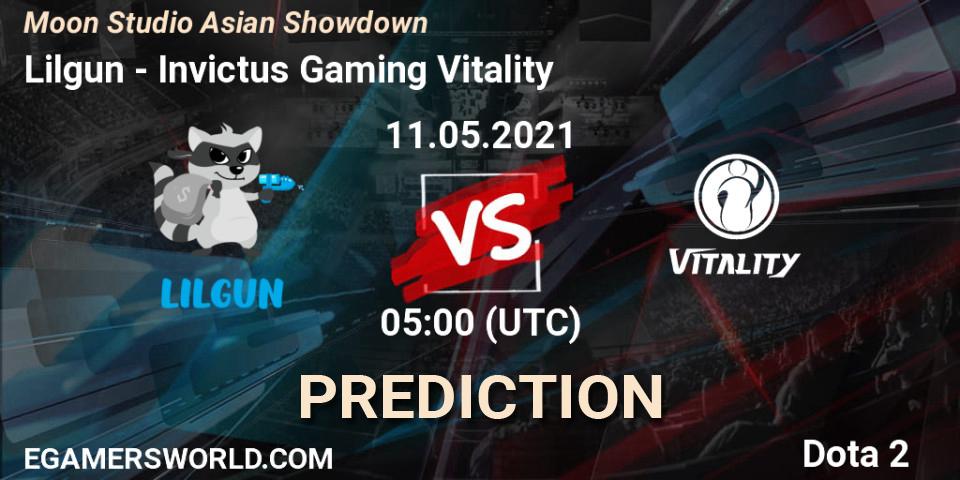 Pronósticos Lilgun - Invictus Gaming Vitality. 11.05.2021 at 05:03. Moon Studio Asian Showdown - Dota 2