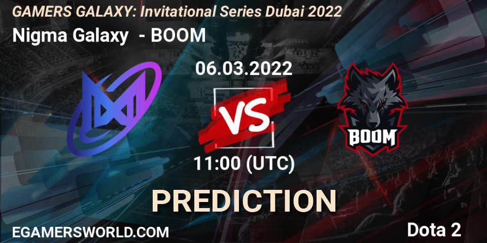 Pronósticos Nigma Galaxy - BOOM. 06.03.2022 at 10:54. GAMERS GALAXY: Invitational Series Dubai 2022 - Dota 2
