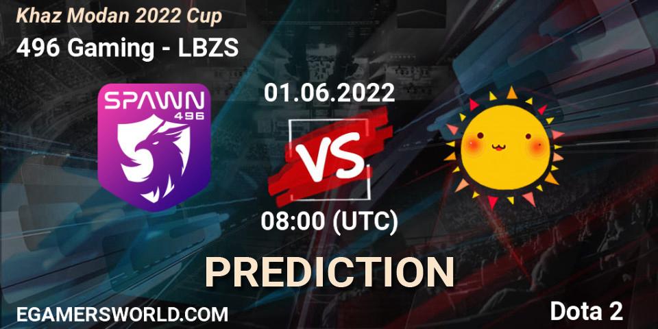 Pronósticos 496 Gaming - LBZS. 01.06.2022 at 08:05. Khaz Modan 2022 Cup - Dota 2