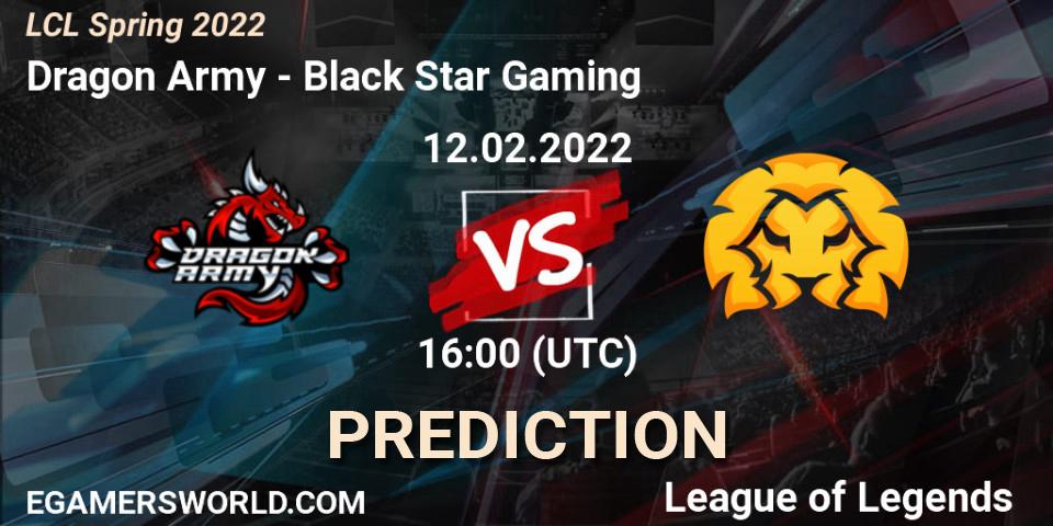 Pronósticos Dragon Army - Black Star Gaming. 12.02.22. LCL Spring 2022 - LoL