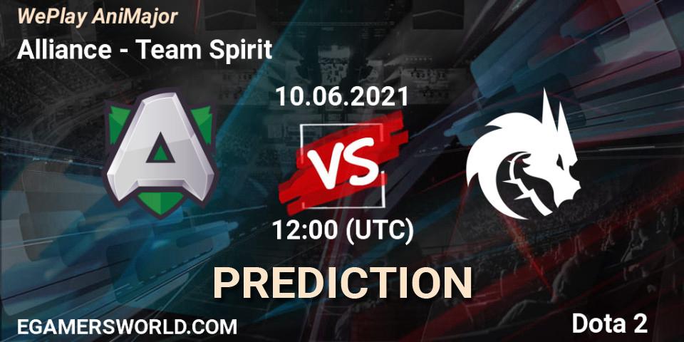 Pronósticos Alliance - Team Spirit. 10.06.2021 at 13:28. WePlay AniMajor 2021 - Dota 2