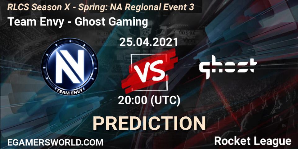 Pronósticos Team Envy - Ghost Gaming. 25.04.21. RLCS Season X - Spring: NA Regional Event 3 - Rocket League