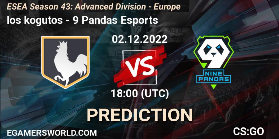 Pronósticos los kogutos - 9 Pandas Esports. 02.12.22. ESEA Season 43: Advanced Division - Europe - CS2 (CS:GO)