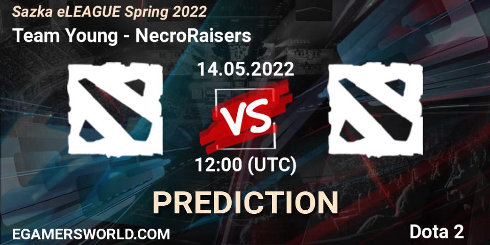 Pronósticos Team Young - NecroRaisers. 14.05.2022 at 12:00. Sazka eLEAGUE Spring 2022 - Dota 2