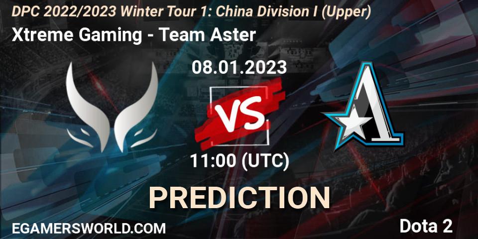 Pronósticos Xtreme Gaming - Team Aster. 08.01.2023 at 11:01. DPC 2022/2023 Winter Tour 1: CN Division I (Upper) - Dota 2