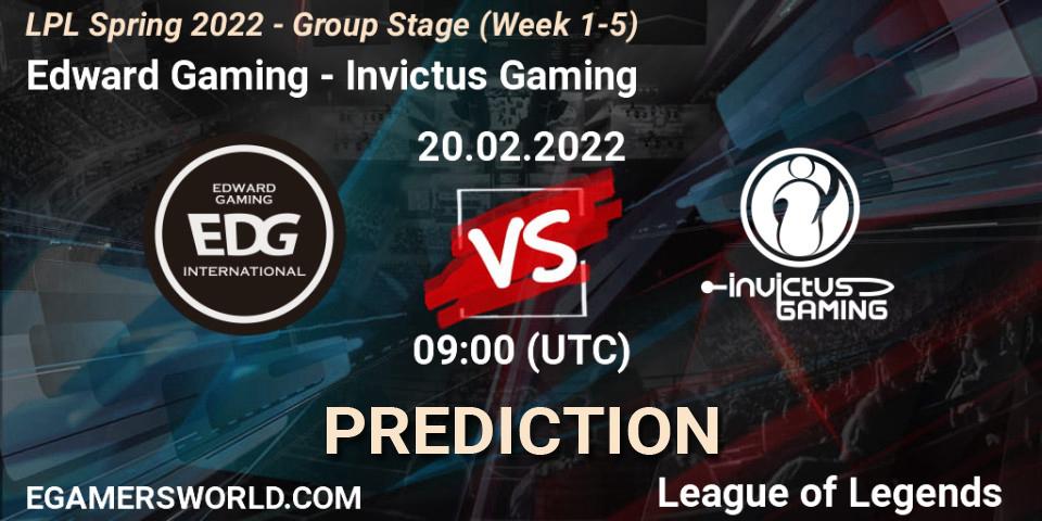 Pronósticos Edward Gaming - Invictus Gaming. 20.02.22. LPL Spring 2022 - Group Stage (Week 1-5) - LoL