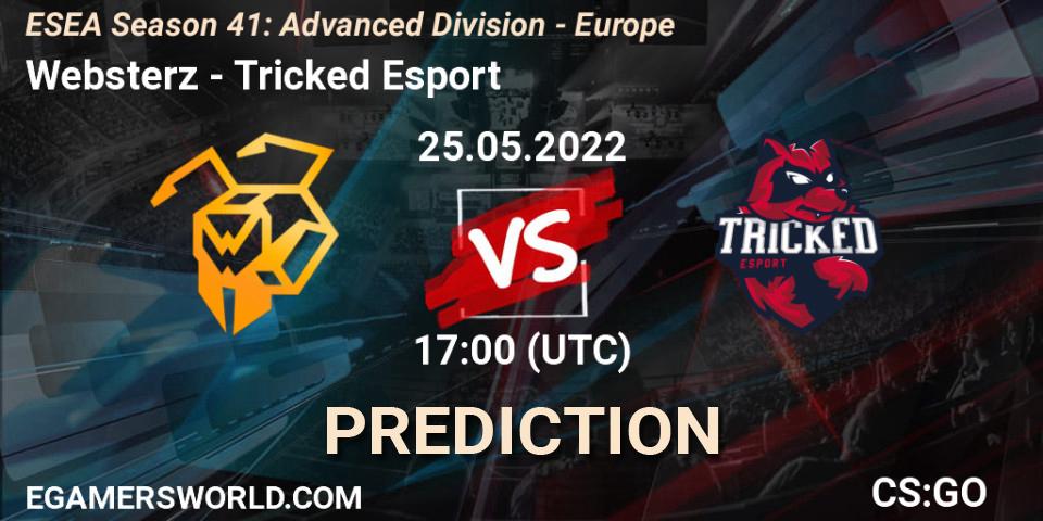 Pronósticos Websterz - Tricked Esport. 25.05.2022 at 17:00. ESEA Season 41: Advanced Division - Europe - Counter-Strike (CS2)