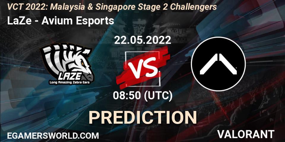 Pronósticos LaZe - Avium Esports. 22.05.2022 at 07:00. VCT 2022: Malaysia & Singapore Stage 2 Challengers - VALORANT