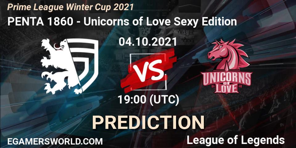 Pronósticos PENTA 1860 - Unicorns of Love Sexy Edition. 04.10.2021 at 19:00. Prime League Winter Cup 2021 - LoL