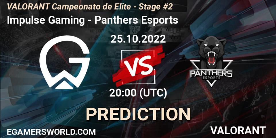 Pronósticos Impulse Gaming - Panthers Esports. 25.10.2022 at 20:15. VALORANT Campeonato de Elite - Stage #2 - VALORANT