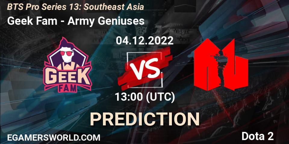 Pronósticos Geek Fam - Army Geniuses. 04.12.22. BTS Pro Series 13: Southeast Asia - Dota 2
