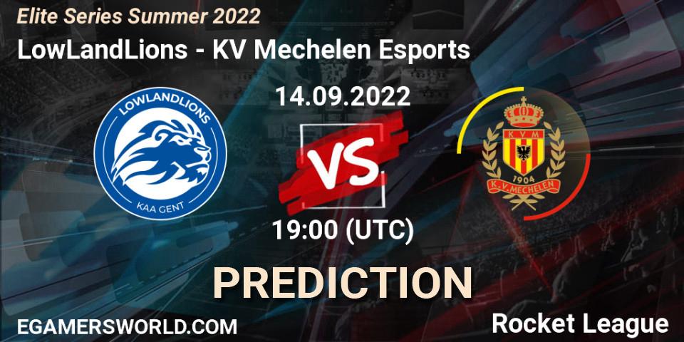 Pronósticos LowLandLions - KV Mechelen Esports. 14.09.2022 at 19:00. Elite Series Summer 2022 - Rocket League