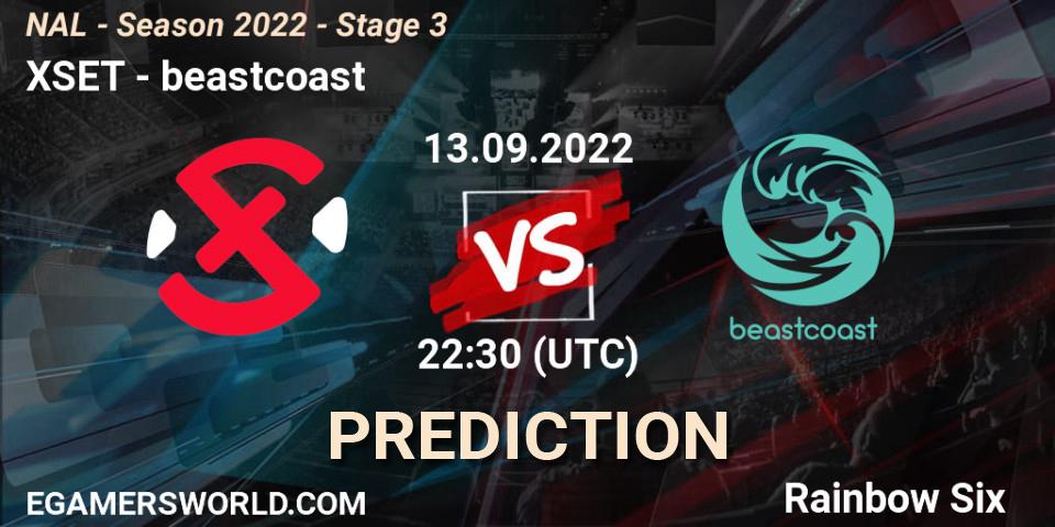 Pronósticos XSET - beastcoast. 13.09.22. NAL - Season 2022 - Stage 3 - Rainbow Six