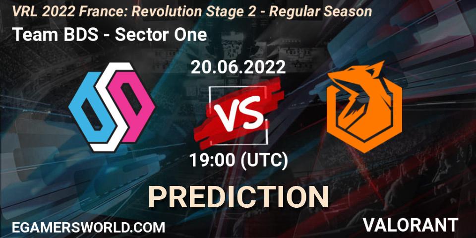 Pronósticos Team BDS - Sector One. 20.06.2022 at 19:35. VRL 2022 France: Revolution Stage 2 - Regular Season - VALORANT