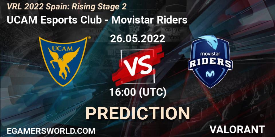Pronósticos UCAM Esports Club - Movistar Riders. 26.05.2022 at 16:10. VRL 2022 Spain: Rising Stage 2 - VALORANT