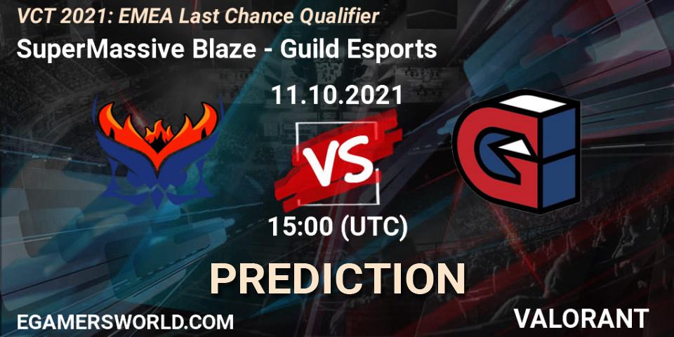 Pronósticos SuperMassive Blaze - Guild Esports. 11.10.2021 at 15:00. VCT 2021: EMEA Last Chance Qualifier - VALORANT