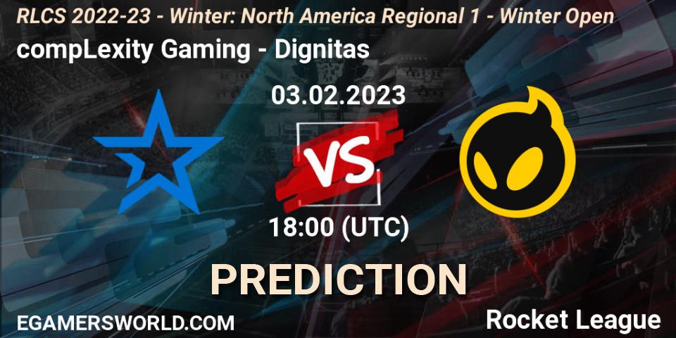 Pronósticos compLexity Gaming - Dignitas. 03.02.23. RLCS 2022-23 - Winter: North America Regional 1 - Winter Open - Rocket League
