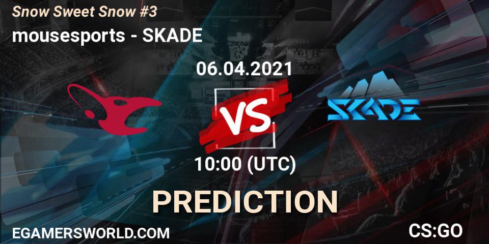 Pronósticos mousesports - SKADE. 06.04.2021 at 10:00. Snow Sweet Snow #3 - Counter-Strike (CS2)