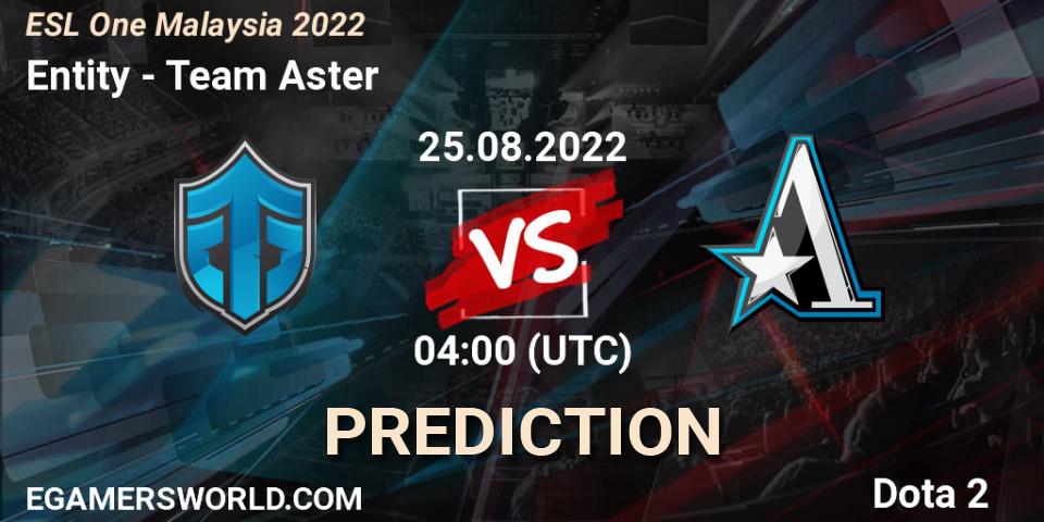 Pronósticos Entity - Team Aster. 25.08.2022 at 04:02. ESL One Malaysia 2022 - Dota 2