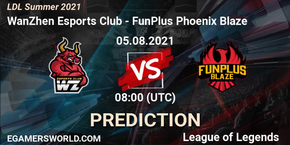 Pronósticos WanZhen Esports Club - FunPlus Phoenix Blaze. 05.08.2021 at 08:30. LDL Summer 2021 - LoL