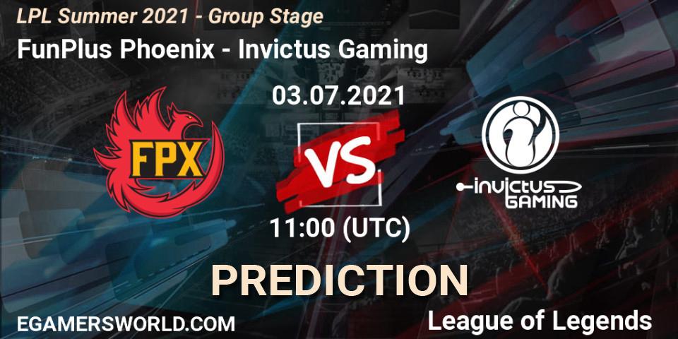 Pronósticos FunPlus Phoenix - Invictus Gaming. 03.07.21. LPL Summer 2021 - Group Stage - LoL