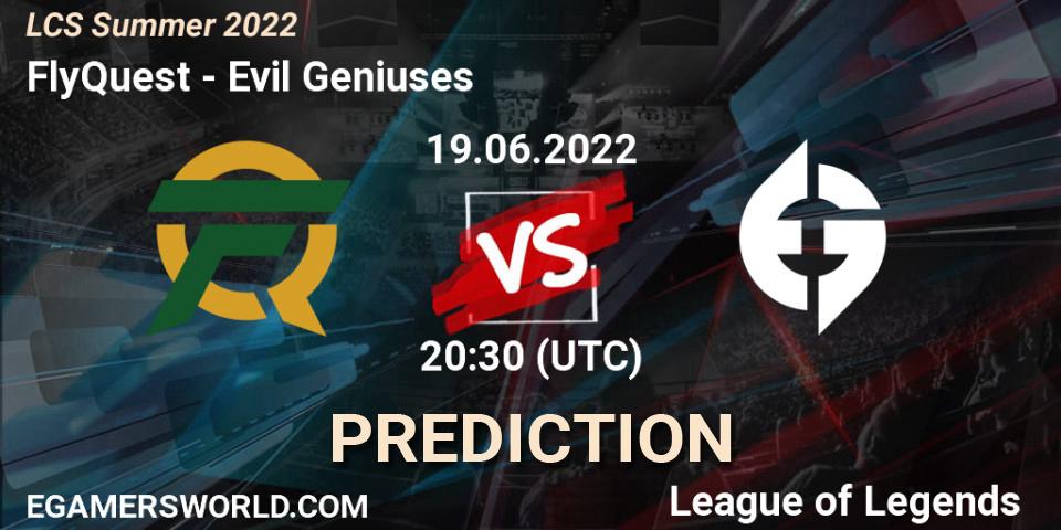 Pronósticos FlyQuest - Evil Geniuses. 19.06.22. LCS Summer 2022 - LoL