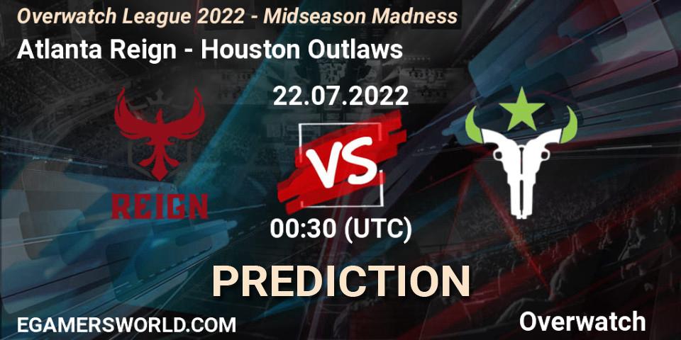 Pronósticos Atlanta Reign - Houston Outlaws. 21.07.22. Overwatch League 2022 - Midseason Madness - Overwatch