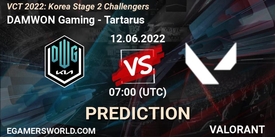 Pronósticos DAMWON Gaming - Tartarus. 12.06.2022 at 07:00. VCT 2022: Korea Stage 2 Challengers - VALORANT