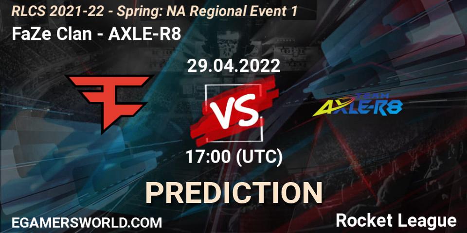 Pronósticos FaZe Clan - AXLE-R8. 29.04.2022 at 17:00. RLCS 2021-22 - Spring: NA Regional Event 1 - Rocket League