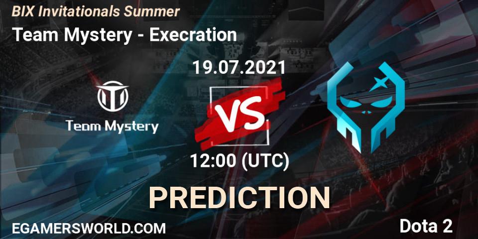 Pronósticos Team Mystery - Execration. 19.07.2021 at 12:29. BIX Invitationals Summer - Dota 2