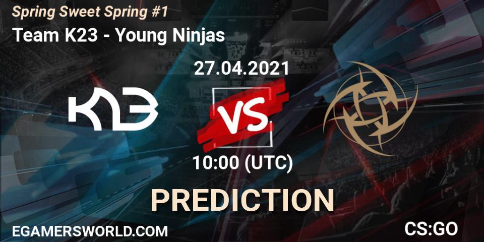 Pronósticos Team K23 - Young Ninjas. 27.04.2021 at 10:00. Spring Sweet Spring #1 - Counter-Strike (CS2)