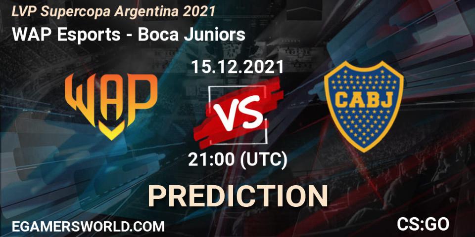 Pronósticos WAP Esports - Boca Juniors. 15.12.2021 at 21:00. LVP Supercopa Argentina 2021 - Counter-Strike (CS2)