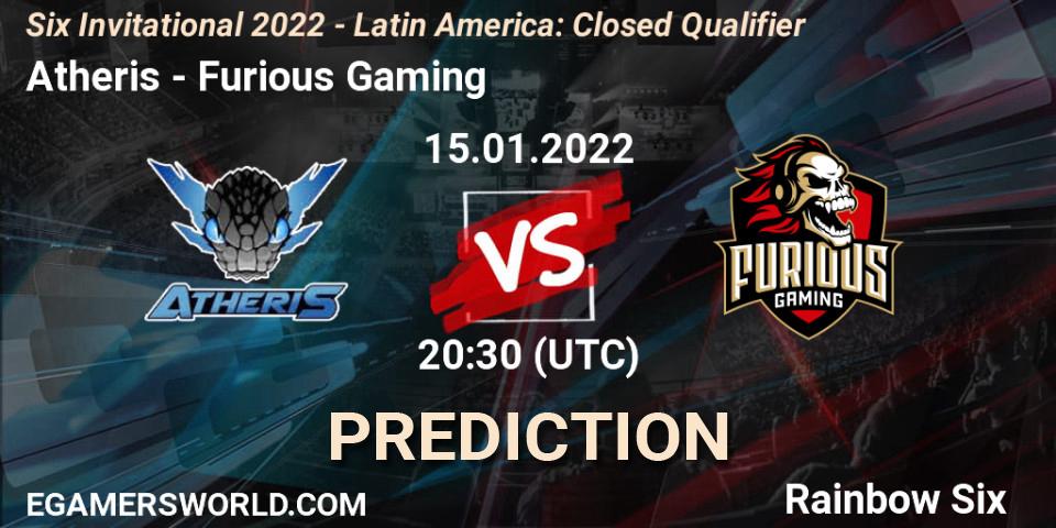 Pronósticos Atheris - Furious Gaming. 15.01.2022 at 20:30. Six Invitational 2022 - Latin America: Closed Qualifier - Rainbow Six