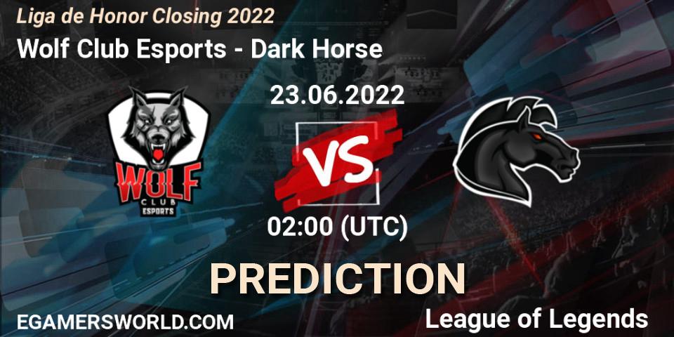 Pronósticos Wolf Club Esports - Dark Horse. 23.06.22. Liga de Honor Closing 2022 - LoL