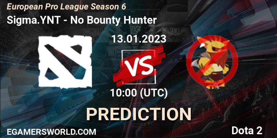 Pronósticos Sigma.YNT - No Bounty Hunter. 13.01.23. European Pro League Season 6 - Dota 2