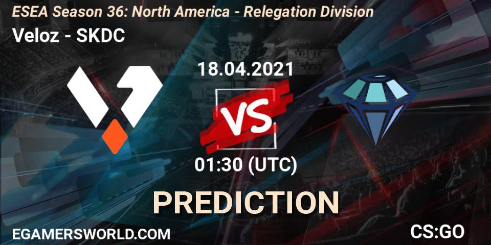 Pronósticos Veloz - SKDC. 18.04.2021 at 01:30. ESEA Season 36: North America - Relegation Division - Counter-Strike (CS2)