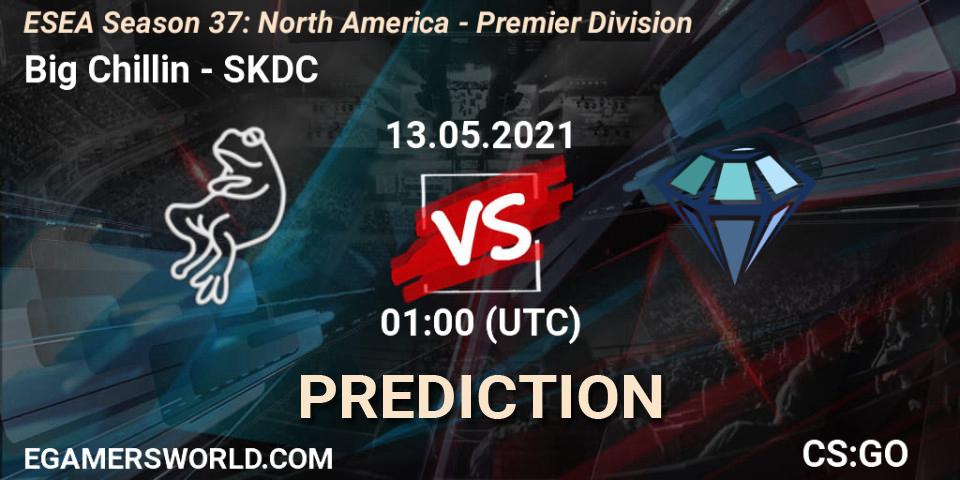 Pronósticos Big Chillin - SKDC. 13.05.2021 at 01:00. ESEA Season 37: North America - Premier Division - Counter-Strike (CS2)