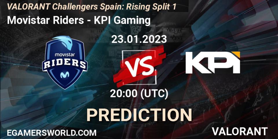 Pronósticos Movistar Riders - KPI Gaming. 23.01.2023 at 20:25. VALORANT Challengers 2023 Spain: Rising Split 1 - VALORANT