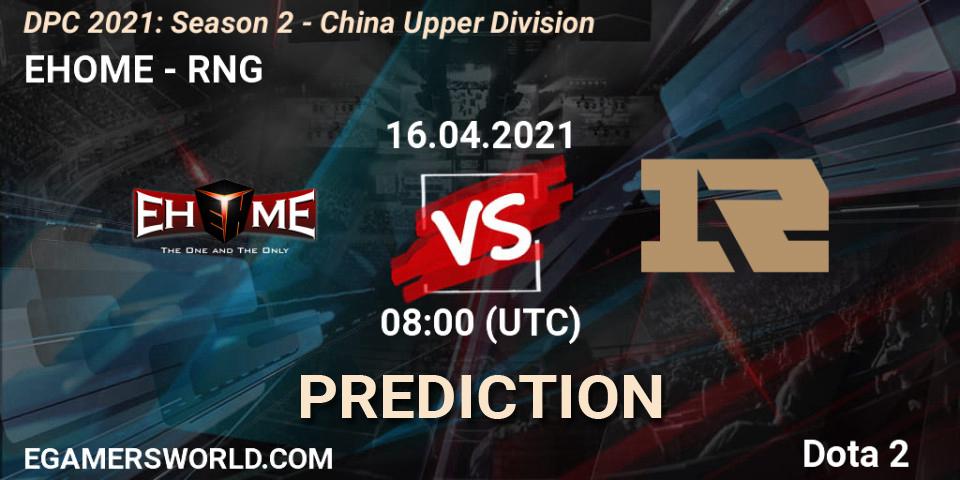 Pronósticos EHOME - RNG. 16.04.2021 at 07:11. DPC 2021: Season 2 - China Upper Division - Dota 2