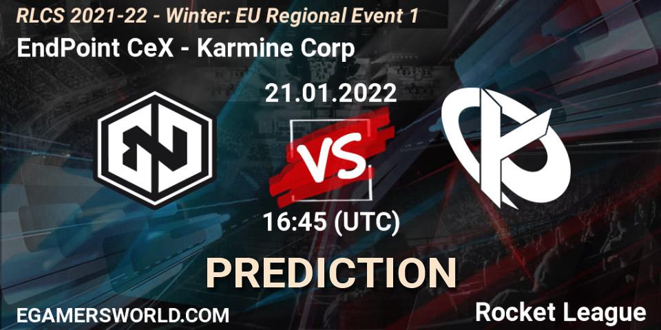 Pronósticos EndPoint CeX - Karmine Corp. 21.01.2022 at 16:45. RLCS 2021-22 - Winter: EU Regional Event 1 - Rocket League