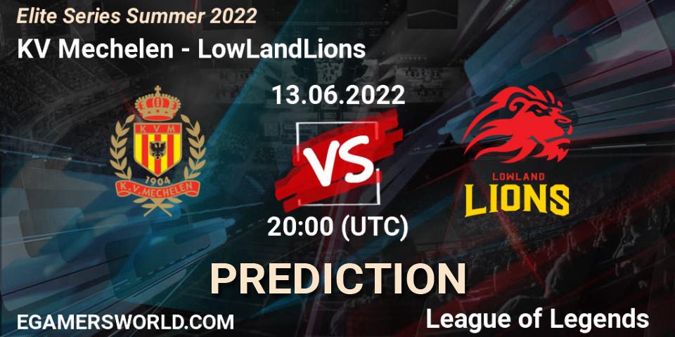 Pronósticos KV Mechelen - LowLandLions. 13.06.22. Elite Series Summer 2022 - LoL