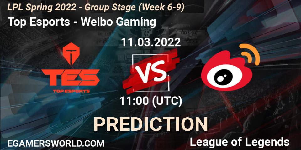 Pronósticos Top Esports - Weibo Gaming. 11.03.22. LPL Spring 2022 - Group Stage (Week 6-9) - LoL